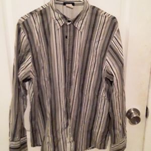 Black and white striped button up